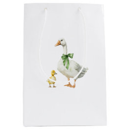 Sacola Para Presentes Média Mom Baby Ducks Animal Baby Shower