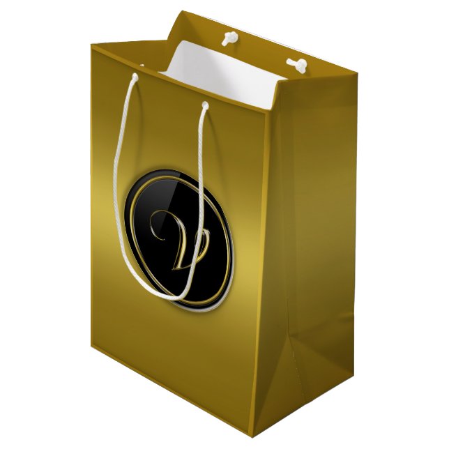 Sacola Para Presentes Média Monograma da letra V (Frente inclinada)