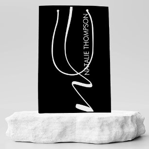 Sacola Para Presentes Média Monograma Personalizado Com Nome Legal Preto