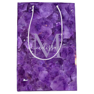 Sacola Para Presentes Média Monograma Personalizado com Pedra Natalícia de Âma
