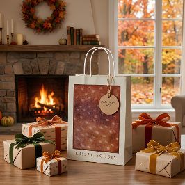 Sacola Para Presentes Média Monograma Personalizado Impressão Fawn Russet