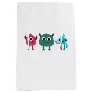 Sacola Para Presentes Média Monstros bonitos