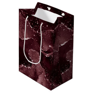 Sacola Para Presentes Média Moody Agate Vinho Bordéus Sangria Merlot Maroon