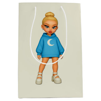 Sacola Para Presentes Média Moon Hoodie Fashion Doll Gift Bag