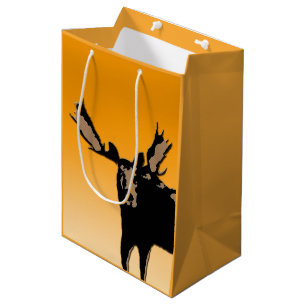 Sacola Para Presentes Média Moose no Sunset - Arte Original da Vida Selvagem