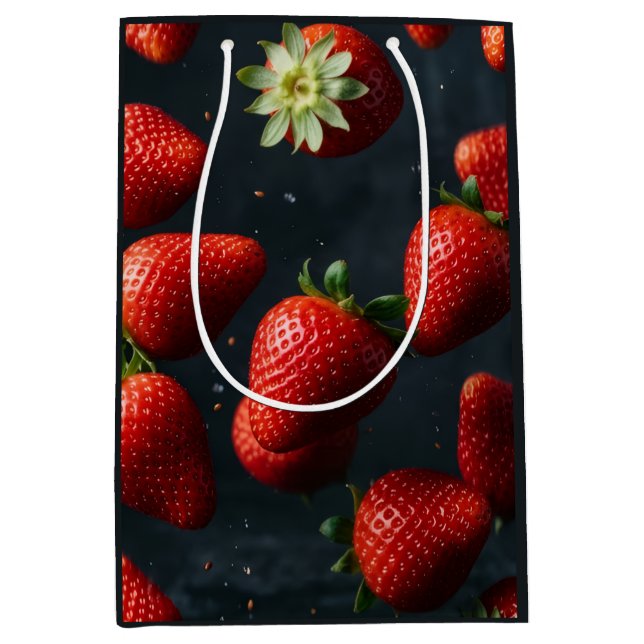 Sacola Para Presentes Média Morango (Frente)