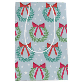 Sacola Para Presentes Média Mortes de Natal no inverno com Arcos Retroinspirad