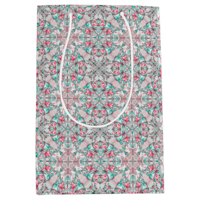 Sacola Para Presentes Média Mosaico de Renda Celestial (Frente)