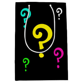 Sacola Para Presentes Média motif points d'interrogation