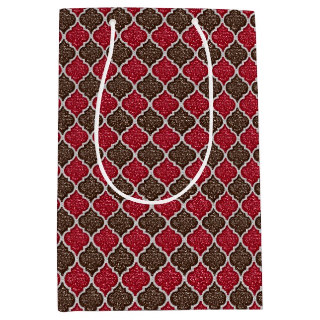 Sacola Para Presentes Média MQF Sequins-Chocolate-Cherry-GIFT BAG M (Frente)