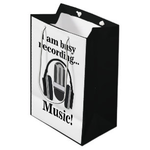Sacola Para Presentes Média Música de gravação de fone de ouvido do microfone