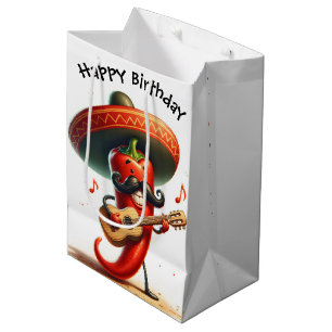Sacola Para Presentes Média Músico de pimenta Red Chili Birthday