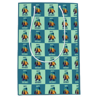 Sacola Para Presentes Média Mystical Bigfoot Woodland Birthday Gift Bag