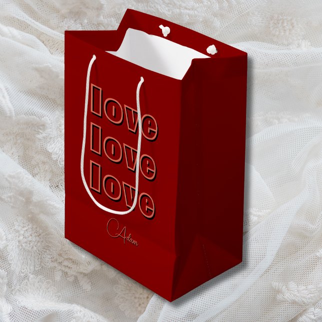 Sacola Para Presentes Média Na moda Terracotta Clean 3 x Love | Red Velvet (Criador carregado)