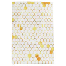 Na moda White Dourada Honeycomb