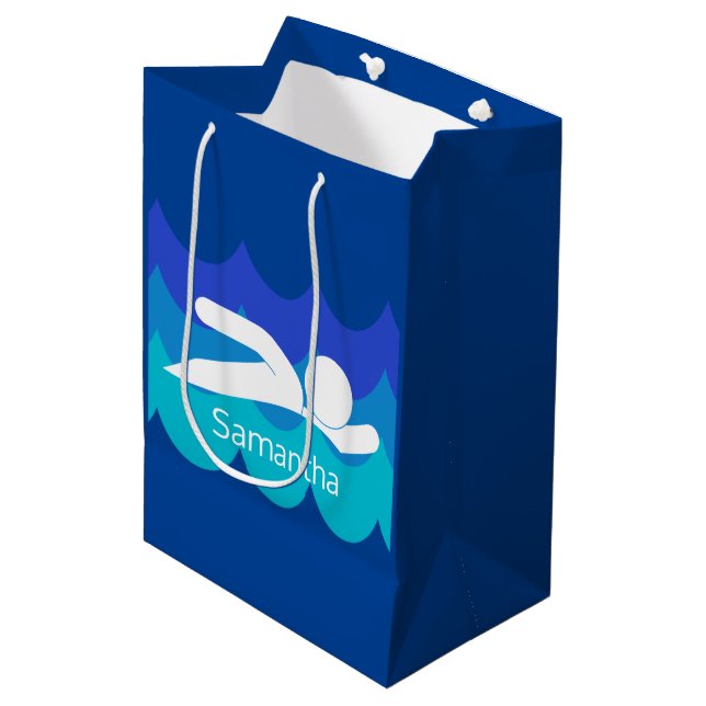 Sacola Para Presentes Média Nadar Design Gift Bag (Frente inclinada)