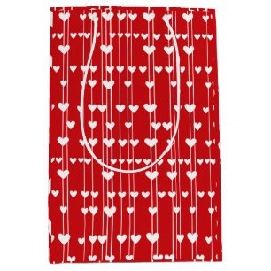 Sacola Para Presentes Média Namorados Red White Love minimalis