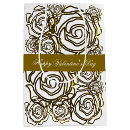 Sacola Para Presentes Média 'Namorados Rosa Negrito' (mídia de tamanho ouro) S