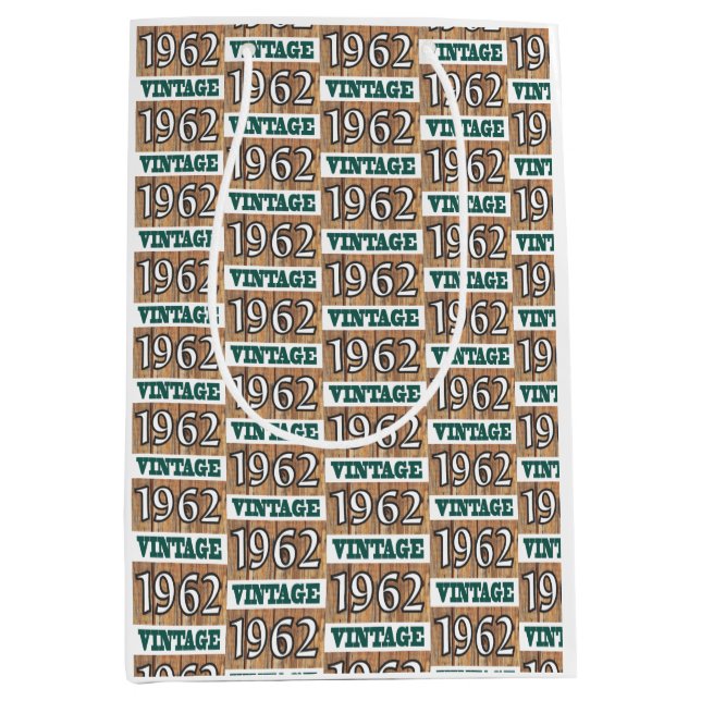 Sacola Para Presentes Média Nascer em 1962 médio saco de presentes (Frente)