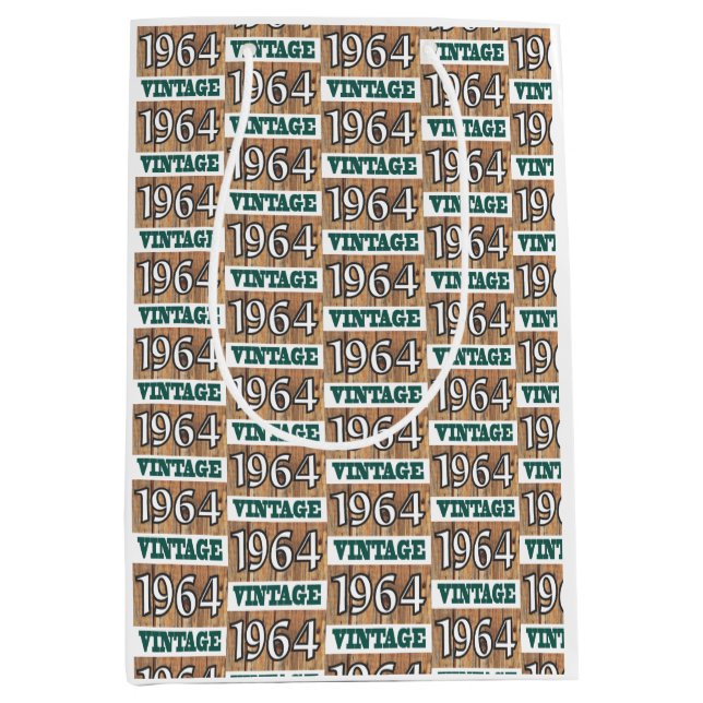 Sacola Para Presentes Média Nascer em 1964 médio saco de presentes (Frente)