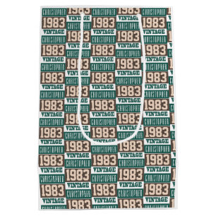 Sacola Para Presentes Média Nascer em 1983 Aniversário presente