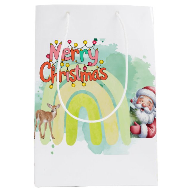 Sacola Para Presentes Média Natal  (Frente)