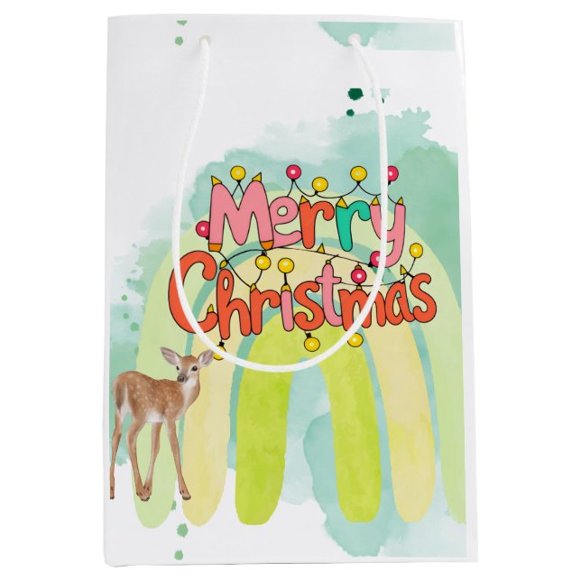 Sacola Para Presentes Média Natal  (Frente)