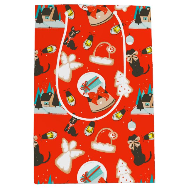 Sacola Para Presentes Média Natal Alegre e Brilhante (Frente)