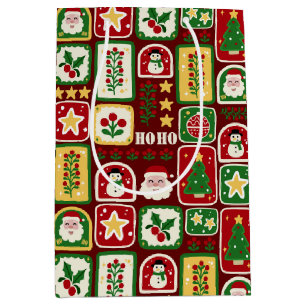 Sacola Para Presentes Média Natal Alegre e Brilhante