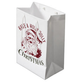 Sacola Para Presentes Média Natal Antigo Alegre e Divertido