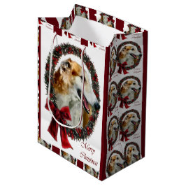 Sacola Para Presentes Média Natal Borzoi