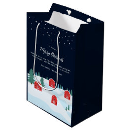 Sacola Para Presentes Média Natal Branco Russo
