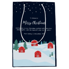 Sacola Para Presentes Média Natal Branco Russo