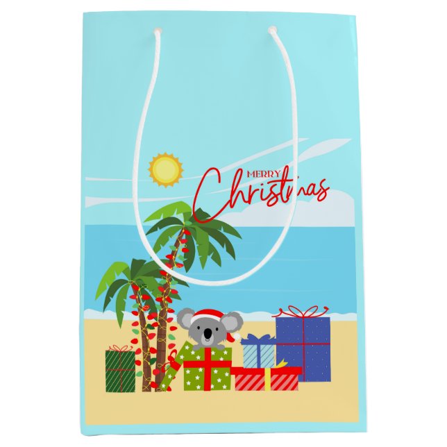 Sacola Para Presentes Média Natal da Austrália (Frente)
