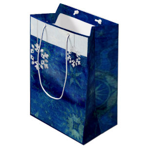 Sacola Para Presentes Média Natal da Vela Azul