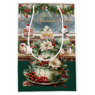 Sacola Para Presentes Média Natal de beisebol temático na Padaria para o Papai