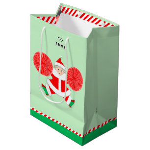 Sacola Para Presentes Média Natal de Cheerleading Personalizado