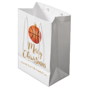 Sacola Para Presentes Média Natal de Equipe de Basquete Personalizado Legal