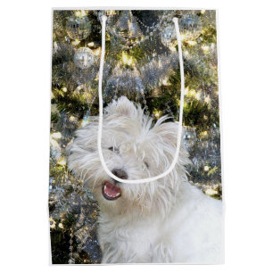 Sacola Para Presentes Média Natal de Westie