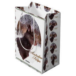 Sacola Para Presentes Média Natal do Kelpie australiano