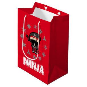 Sacola Para Presentes Média Natal do Ninja Boy