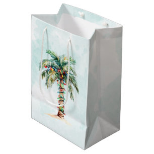 Sacola Para Presentes Média Natal do Palm Tree Holiday