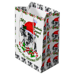 Sacola Para Presentes Média Natal dos amantes do leopardo de Catahula