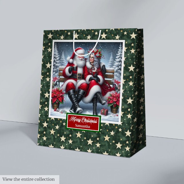 Sacola Para Presentes Média Natal Feriado Bag Clássico Mais Fresca Sra. Claus (Christmas Holiday Gift Bag Classic Coolest Mrs Claus)