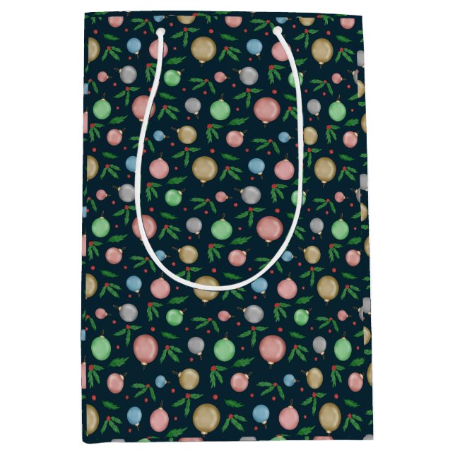 Sacola Para Presentes Média Natal festivo (Frente)