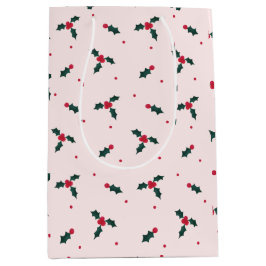Sacola Para Presentes Média Natal Holly Berry e Sai Feriado