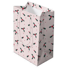 Sacola Para Presentes Média Natal Holly Berry e Sai Feriado