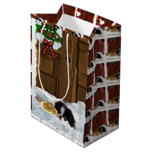 Sacola Para Presentes Média Natal japonês (Verso inclinado)