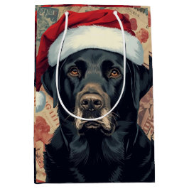 Sacola Para Presentes Média Natal lab preto