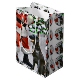 Sacola Para Presentes Média Natal Liso-revestido do Retriever